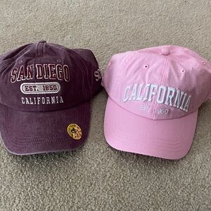 San Diego and California Embroidered Caps